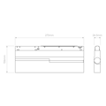 Linear 275 Adjustable 48V Track DALI (1521002) in Matt White - Technical Drawing Thumbnail