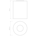 Kos Round 140 Coastal (1326014) in Grey Concrete - Technical Drawing Thumbnail
