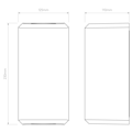 Brixham Wall Twin (1513004) in Szary Beton - Technical Drawing Thumbnail