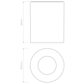 Kos Round 140 LED 2700K (1326098) in Textured Black - Technical Drawing Thumbnail