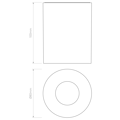 Kos Round 100 LED 2700K (1326096) in Textured Black - Technical Drawing Thumbnail