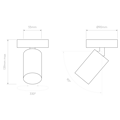 Can 50 Single 2700K (1396050) in Matt Black - Technical Drawing Thumbnail