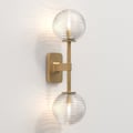 Tacoma Twin (1429008) in Antique Brass with Tacoma Ribbed Glass (5036003) in Clear Glass - Thumbnail