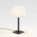 Beaumont Table (1480003) in Matt Black with French Drum 330 Shade (2 Pack) (5047004) in White Fabric - Thumbnail