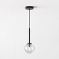 Tacoma Pendant (1429025) in Negro Mate with Tacoma Ribbed Glass (5036003) in Vidrio Transparente - Thumbnail
