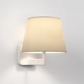 Beaumont Wall (1480016) in Matt White with French Drum 220 Shade (2 Pack) (5047001) in Putty Fabric - Thumbnail