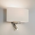 Napoli Reader LED (1185003) in Nichel Opaco with Oval 285 (5014001) in Tessuto Bianco - Thumbnail