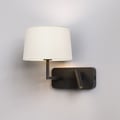 Side by Side Grande USB (1406013) in Matt Black with Tapered Round 250 (5035003) in White Fabric - Thumbnail