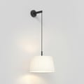 Wall Pendant (1184040) in Matt Black with Tapered Round 400 Pleated (5002009) in White Fabric - Thumbnail