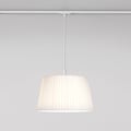 Track Pendant 230V (1184036) in Matt White with Tapered Round 400 Pleated (5002009) in White Fabric - Thumbnail