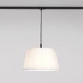 Track Pendant 230V (1184037) in Matt Black with Tapered Round 400 Pleated (5002009) in White Fabric - Thumbnail