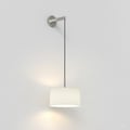 Wall Pendant (1184042) in Matt Nickel with Tapered 320 Pendant Shade (5013020) in White Fabric - Thumbnail