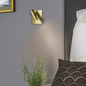 Enna Square Switched LED (1058030) in Mattgold - Insitu