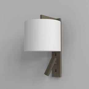 Ravello LED Reader (1222020) in Bronze with Drum 200 (5016020) in White Fabric