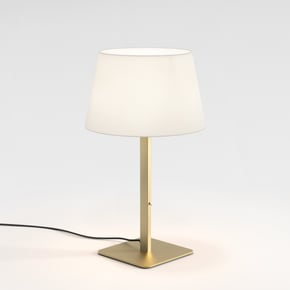 Beaumont Table (1480004) in Oro Mate with French Drum 330 Shade (2 Pack) (5047004) in Tela Blanca