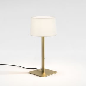 Beaumont Table (1480004) in Oro Mate with Tapered Round 250 (5035003) in Tela Blanca