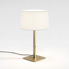 Beaumont Table (1480004) in Oro Mate with Tapered Round 330 (5035006) in Tela Blanca