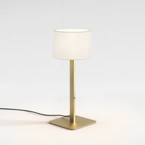 Beaumont Table (1480004) in Oro Mate with Tapered Round 215 (5006001) in Tela Blanca