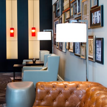 Astro's Ravello Floor light in Germany's Hotel Reichshof lounge.