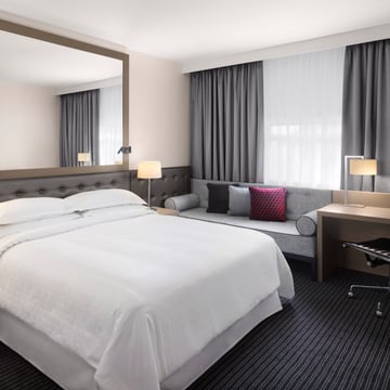 Sheraton Heathrow Hotel guest bedroom - featuring Astro lights