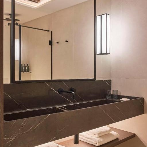 Salerno matt black bathroom wall light