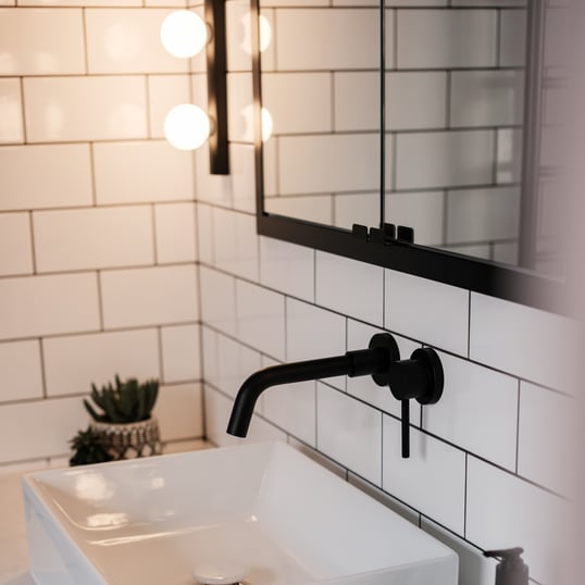 Cabaret Four Featured at a bathroom vanity