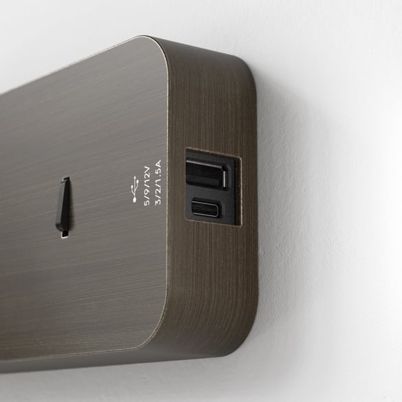 Enna Surface (USB A+C) Reading Light, Bronze | Astro