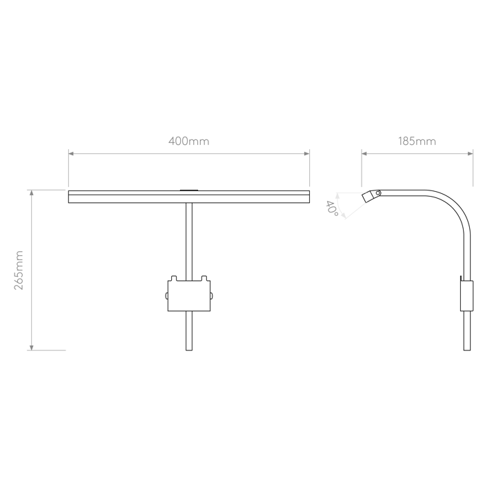 Mondrian 400 Frame Mounted Picture Light, Bronze | Astro