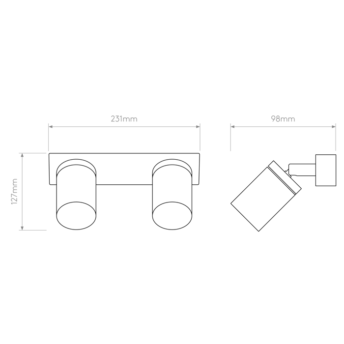 Dartmouth Twin Spotlight, Textured Black | Astro