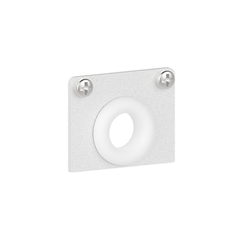 48V Single Track Cable Entry End Cap (6038024) in Matt White - Product Image 1