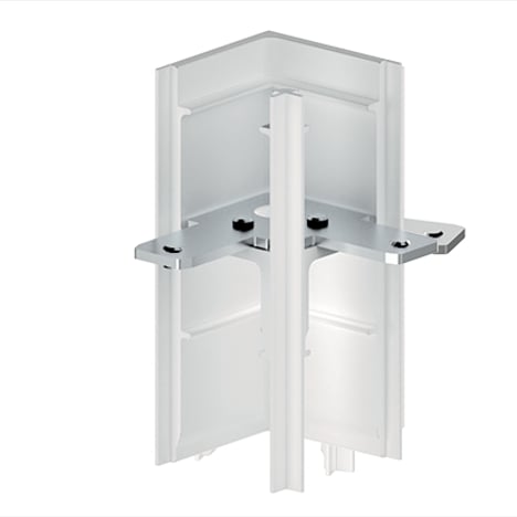 48V Double Track Corner Joint (6038020) in White - Product Image 1