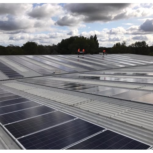 Solar panels on Astro HQ building