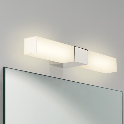 Astro Padova 7028 2 Light Ip44 Square Bathroom Mirror In Light Ip44 Square Bathroom Mirror